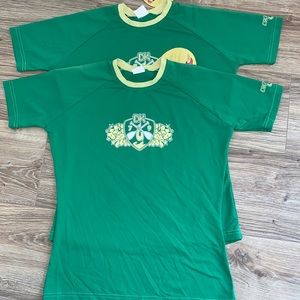 Dakine Green and Yellow Short Sleeve Rash Guard - Women